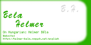 bela helmer business card